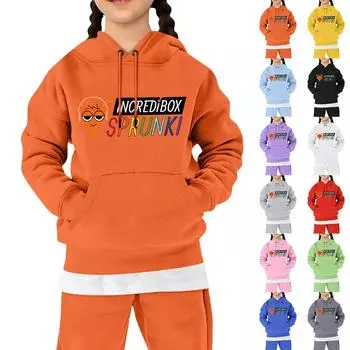 Детская толстовка, повседневная, свободная, с принтом, с капюшоном 110 чёрный