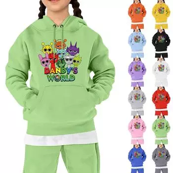 Детская толстовка, повседневная, свободная, с принтом, с капюшоном 110 чёрный