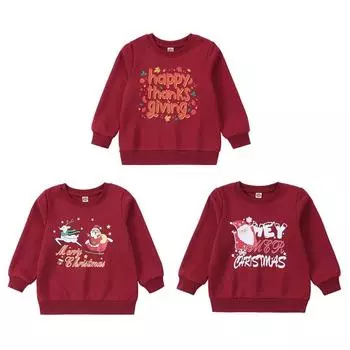 Детская толстовка, пуловер, топ с длинными рукавами и принтом 130