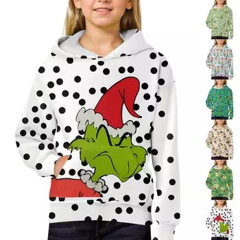 Детская толстовка с длинным рукавом, повседневная толстовка с капюшоном, удобная, свободная, легкая детская толстовка 100 армия зеленый