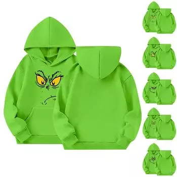 Детская толстовка с длинным рукавом, повседневная толстовка с капюшоном, удобная, свободная, легкая детская толстовка 100 армия зеленый