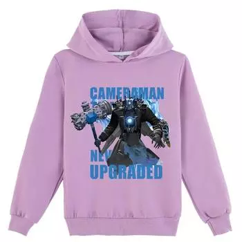 Детская толстовка с капюшоном 3D Skibidi Toilet свитер Детский свитер 170cm оранжевый