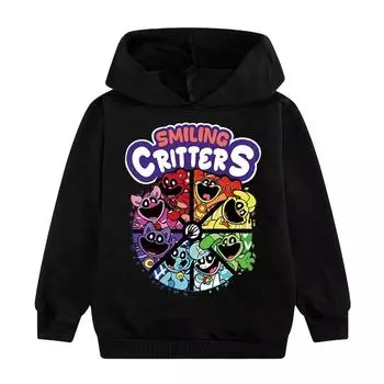 Детская толстовка с капюшоном 3D Smiling Critters, детский свитер 170cm оранжевый