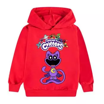 Детская толстовка с капюшоном 3D Smiling Critters, детский свитер 170cm оранжевый