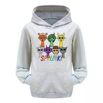 Детская толстовка с капюшоном 3D Sprunki свитер Детский свитер 170cm оранжевый