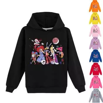 Детская толстовка с капюшоном 3D TTHE AMAZING DIGITAL CIRCUS свитер Детский свитер 170cm оранжевый