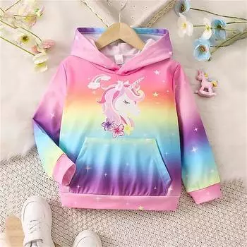 Детская толстовка с капюшоном для девочек с изображением животных, повседневные толстовки с длинным рукавом и карманами, модная осенняя многоцветная черная розовая толстовка для девочек 7-13 лет 100