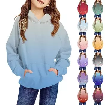 Детская толстовка с капюшоном для мальчиков и девочек с длинными рукавами и карманом 130