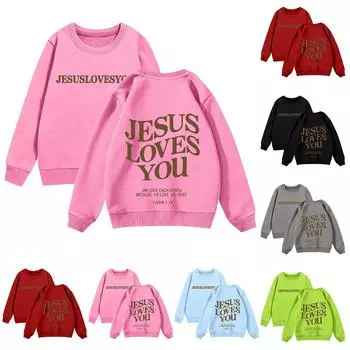 Детская толстовка с капюшоном для мальчиков и девочек, модная толстовка с длинными рукавами и принтом 150 красный