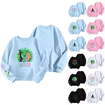 Детская толстовка с капюшоном для мальчиков и девочек, модная толстовка с длинными рукавами с принтом, возраст 3-14 лет 100 чёрный