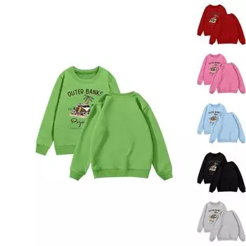 Детская толстовка с капюшоном для мальчиков и девочек, модная толстовка с длинными рукавами и принтом 140 зелёный