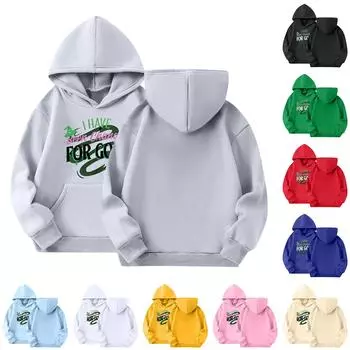 Детская толстовка с капюшоном для мальчиков и девочек, модная принтованная толстовка с длинными рукавами и карманом 120