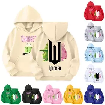 Детская толстовка с капюшоном для мальчиков и девочек, модная толстовка с длинными рукавами и карманом, 3-14 лет 100 чёрный