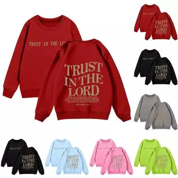 Детская толстовка с капюшоном для мальчиков и девочек, модная толстовка с длинными рукавами и принтом 100 чёрный