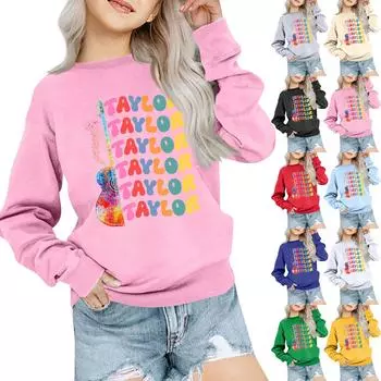 Детская толстовка с капюшоном для мальчиков и девочек, модная толстовка с длинными рукавами с принтом, возраст 3-14 лет 100 чёрный