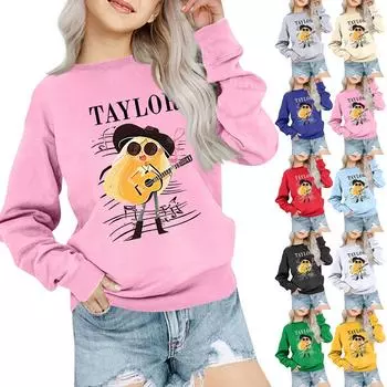 Детская толстовка с капюшоном для мальчиков и девочек, модная толстовка с длинными рукавами с принтом, возраст 3-14 лет 100 чёрный