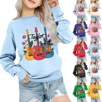 Детская толстовка с капюшоном для мальчиков и девочек, модная толстовка с длинными рукавами с принтом, возраст 3-14 лет 100 чёрный