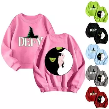 Детская толстовка с капюшоном для мальчиков и девочек, модная толстовка с длинными рукавами с принтом, возраст 3-14 лет 100 чёрный