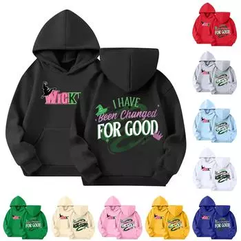 Детская толстовка с капюшоном для мальчиков и девочек, модная толстовка с длинными рукавами и карманом, 3-14 лет 110 белый