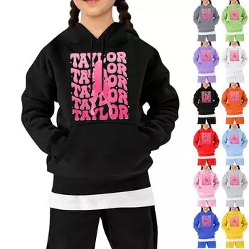 Детская толстовка с капюшоном и градиентным принтом, с длинными рукавами, свободные женские толстовки, толстовки 110 чёрный