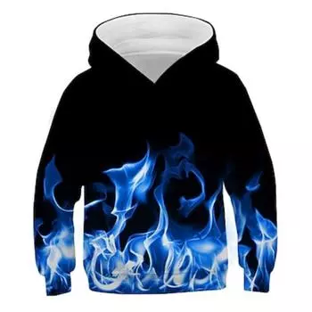 Детская толстовка с капюшоном и свитшот для мальчиков с длинным рукавом и графическим 3D-принтом Радуга для детей Топы Активный Новый год S