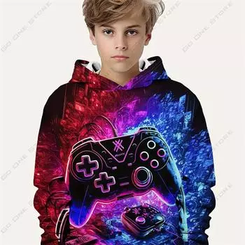 Детская толстовка с капюшоном, модная весенне-осенняя толстовка с принтом животных из мультфильмов, детская одежда для мальчиков, свитшоты 100