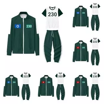 Детская толстовка с капюшоном на молнии, спортивная повседневная толстовка с брюками и рубашками с коротким рукавом 110 армия зеленый