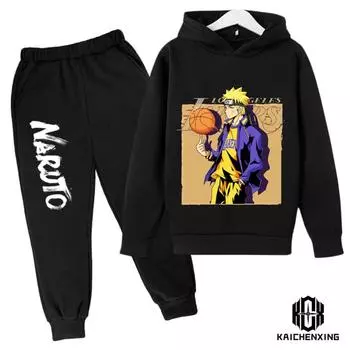 Детская толстовка с рисунком Наруто, милый костюм для мальчиков, детская спортивная одежда, модный весенне-осенний свитшот, детский костюм 130