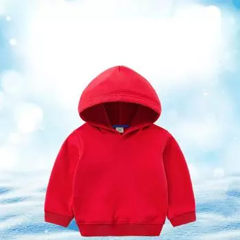 Детская толстовка, зима 2023, однотонная футболка с длинными рукавами для мальчиков и девочек 90cm розовый