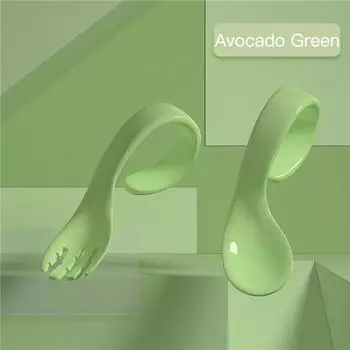 Детская тренировочная ложка, скручивающая ложка, изогнутая вилка и набор ложек, локоть, детская посуда