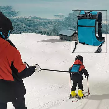 Детская тренировочная обвязка для катания на лыжах и сноуборде с поводком для контроля скорости синий