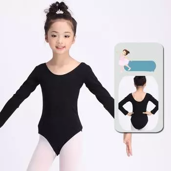 Детская тренировочная одежда Базовые весенние и летние комбинезоны для девочек Гимнастическая одежда Экзаменационная одежда для китайских танцев Детская танцевальная одежда 170 чёрный