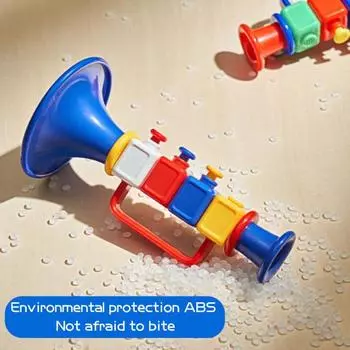 Детская труба игрушка для малышей мальчиков девочек пластиковая цветная труба классическая музыка обучение для начинающих раннее образование портативные музыкальные инструменты игрушка синий