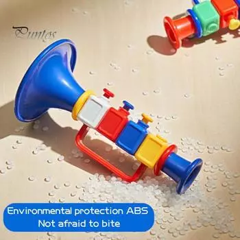 Детская труба игрушка для малышей мальчиков девочек пластиковая цветная труба классическая музыка обучение для начинающих раннее образование портативные музыкальные инструменты игрушка синий