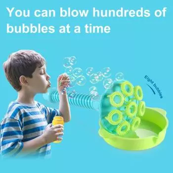 Детская труба-мыльница с наполнителем для мыльного раствора, палочка для выдувания пузырей с несколькими отверстиями, игрушка для мальчиков и девочек, выдувающая мыльные пузыри