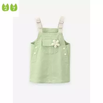 Детская юбка на подтяжках, детское летнее платье, сарафан для девочек 90cm бежевый