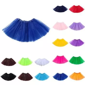 Детская юбка, однотонная, классическая юбка для девочек One Size чёрный