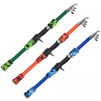 Детская удочка 165 см, телескопическая удочка, спиннинг для детей, детская удочка в возрасте от 5 до 12 лет оранжевый