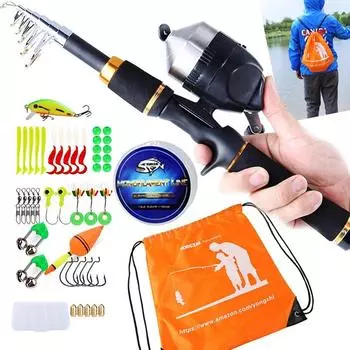 Детская удочка, спинкастная катушка, телескопическая удочка, комбинированные полные комплекты для пресноводной ловли окуня set