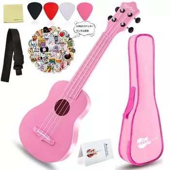 Детская укулеле 21 дюйм сопрано музыкальная укулеле подарочный чехол ремень сборник песен медиатор с полировочной тканью для детей взрослых начинающих укулеле, инструмент, (розовый) розовый
