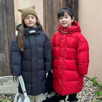 Детская утепленная куртка длиной выше колена, однотонная, с капюшоном, утепленная, верхняя одежда на осень и зиму 160 чёрный