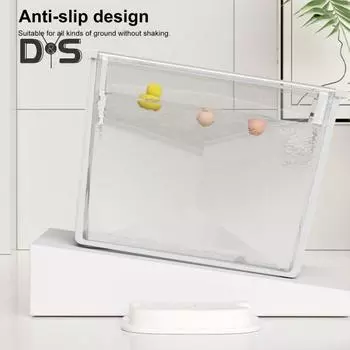 Детская ванна со съемным табуретом, термометром, складная, портативная, с увеличенной высотой, аксессуары для ухода за домашними животными белый