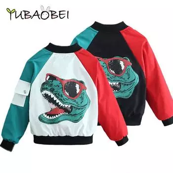 Детская верхняя одежда, детская одежда, детские ветровки, пальто, весенне-осенние куртки с рисунком динозавра, модная куртка для мальчиков 2T белый