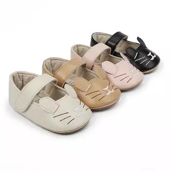 Детская весенне-летняя милая мягкая удобная нескользящая обувь с мультяшным котом и мягкой подошвой для малышей, повседневная обувь 13