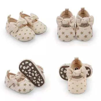 Детская весенне-летняя милая мягкая удобная обувь с бантом и мягкой подошвой, нескользящая обувь для малышей, повседневная обувь 12