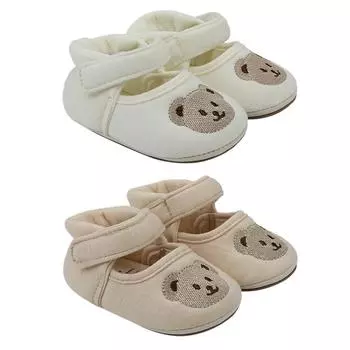 Детская весенне-летняя модная нескользящая обувь для малышей с милым мультяшным принтом медведя и мягкой подошвой, повседневная обувь 11