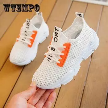 Детская весенне-летняя обувь для девочек и мальчиков, спортивная обувь на мягкой подошве, нескользящая повседневная обувь на плоской подошве с сеткой 36 розовый