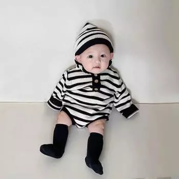 Детская весенне-весенне-осенняя одежда Dangara, вязаный боди с капюшоном, размер 70, лучшая детская одежда в Корее