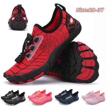 Детская водная обувь Детская аква-обувь Дренажные пляжные спортивные сандалии Быстросохнущие плавание босиком Кроссовки для катания на лодках, дайвинга и серфинга 28 синий