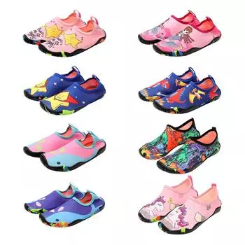 Детская водная обувь с мультяшным принтом, эластичная, быстросохнущая, легкая пляжная обувь, обувь для плавания 28